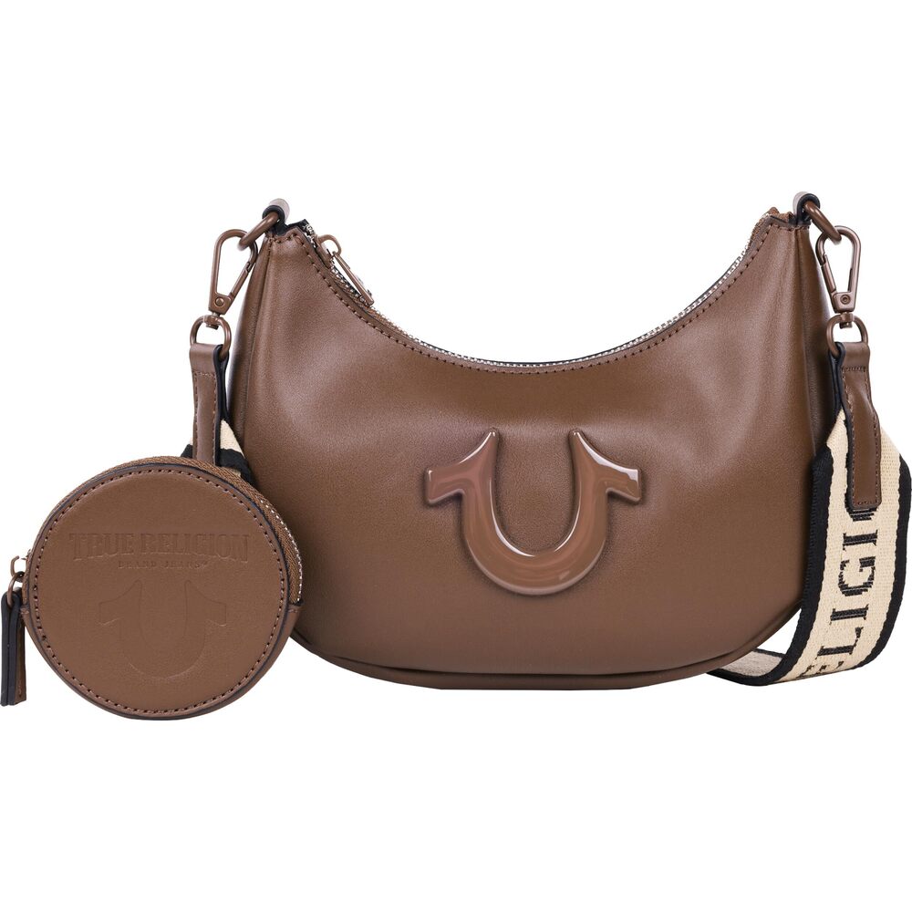 5715 Crescent Hobo Bag Horseshoe Strap, ’s Designer Shoulder Purse, Brown